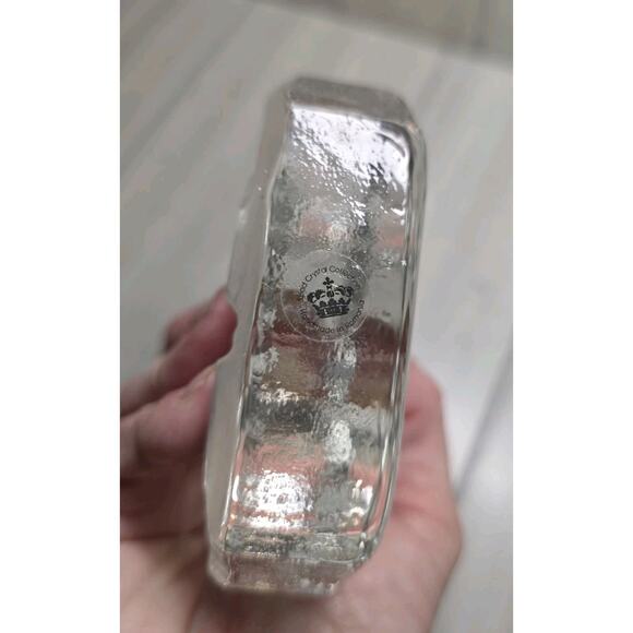 Vtg Handcrafted Lead Crystal Moose Caribou Paperweight Romania Winter Scene - Picture 11 of 14